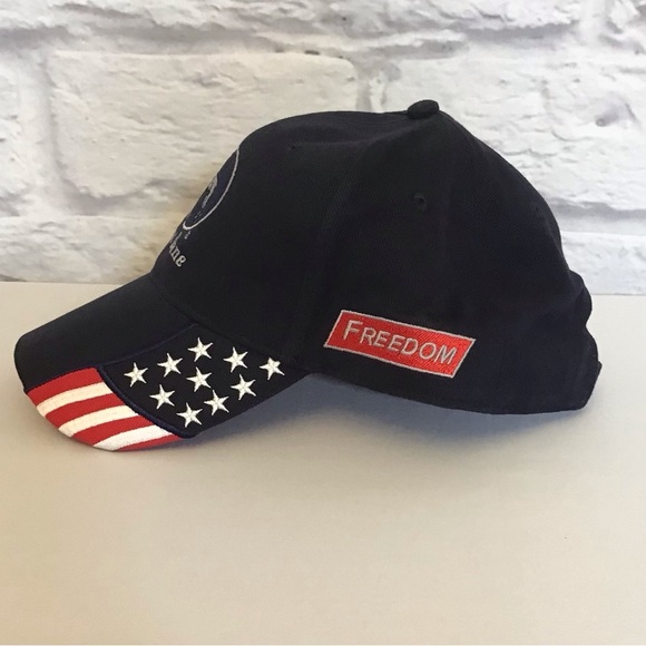 Great Dane Trailers NWOT Trucker Baseball Cap Navy Blue Adjustable USA Flag - Picture 2 of 8